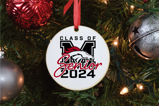 Broncos - Customizable Mustang Senior Christmas Ornament